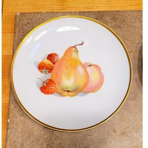 Wentworth China Fruit Pear Strawberry Peach Plate Gold Made in Japan Decorative